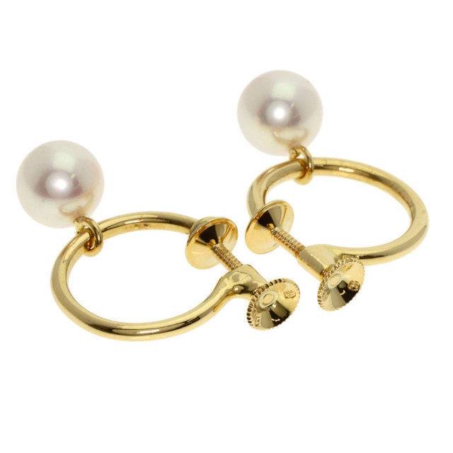 MIKIMOTO ミキモト パール 真珠 イヤリング K18イエローゴールド