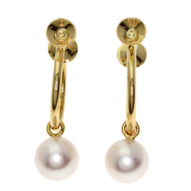 MIKIMOTO ミキモト パール 真珠 イヤリング K18イエローゴールド
