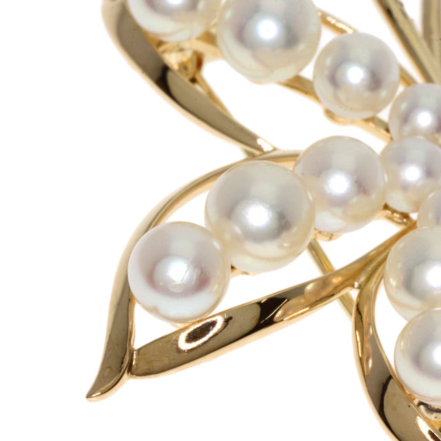 MIKIMOTO ミキモト パール 真珠 ブローチ K14イエローゴールド