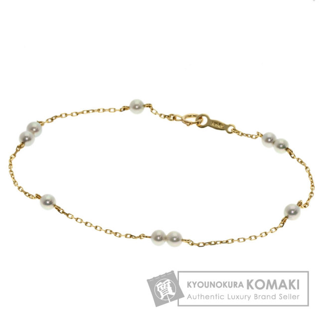 【MIKIMOTO】アコヤ パール ブレスレット ステーションタイプ K18YG MIKIMOTO ミキモト パール ブレスレット ステーション アコヤ