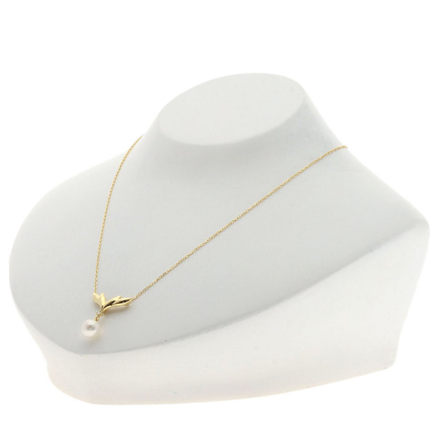 MIKIMOTO ミキモト パール 真珠 1P ダイヤモンド ネックレス K18