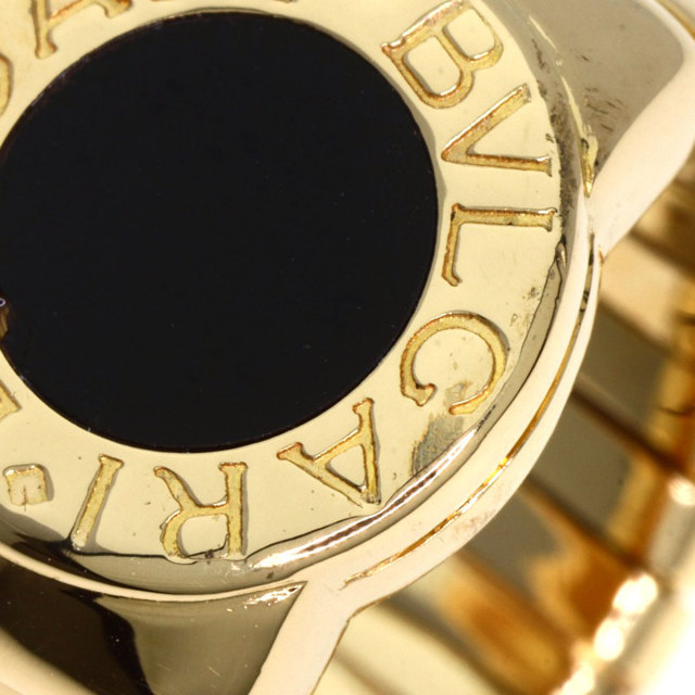 Q2655 ブルガリ #50.5 10号 オニキス トゥボガスリング 指輪 Q2655