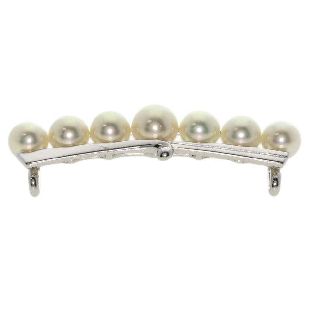 MIKIMOTO ミキモト パール 真珠 帯留め K14ホワイトゴールド
