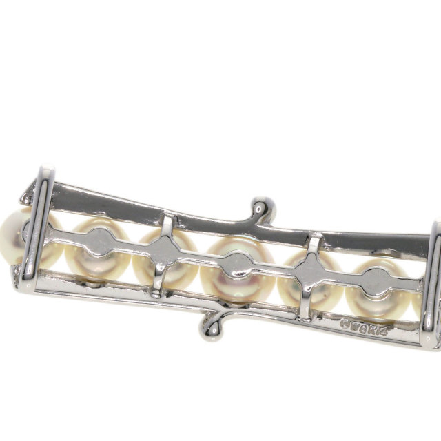MIKIMOTO ミキモト パール 真珠 帯留め K14ホワイトゴールド