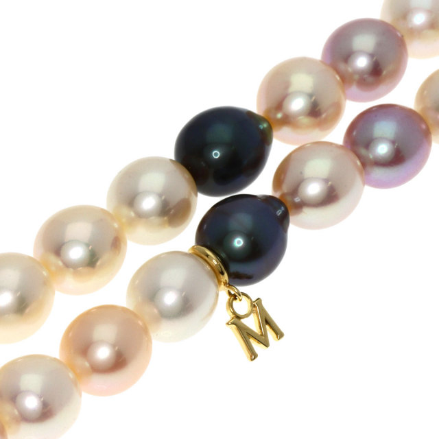 MIKIMOTO ミキモト マルチカラー 淡水パール 真珠 Mチャーム付き 