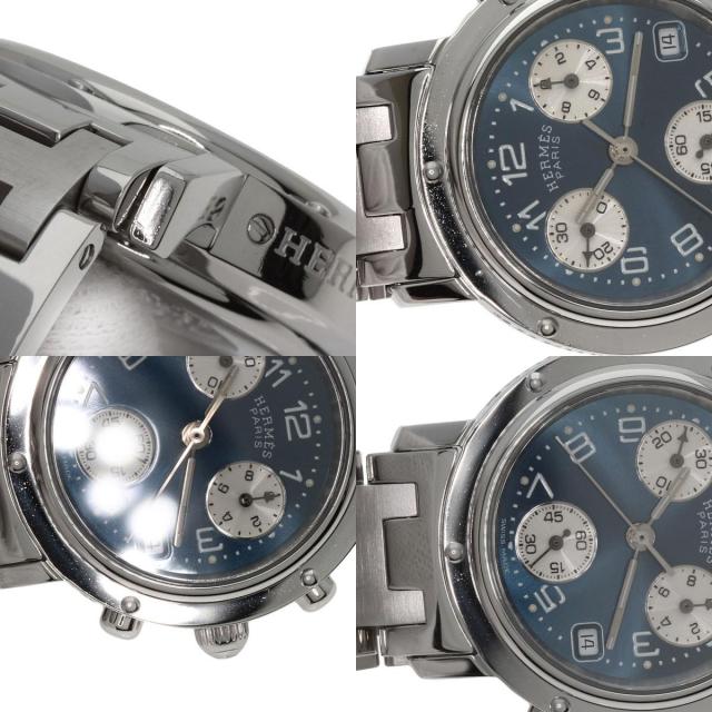 HERMES エルメス CL1.310 クリッパー クロノグラフ 腕時計 ステンレス  