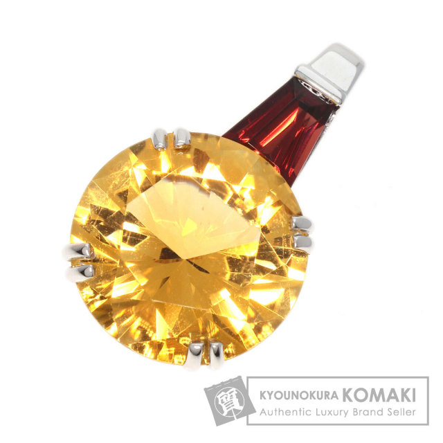 MAUBOUSSIN モーブッサン シトリン ガーネット ペンダントトップ K18  