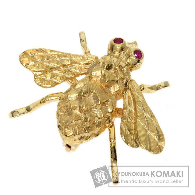 K18 ルビー 蜂 ハチ ペンダントトップ ブローチ 2way ジュエリー ビー