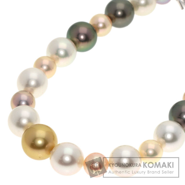MIKIMOTO ミキモト アコヤパール 真珠 Mチャーム付き ネックレス K18 
