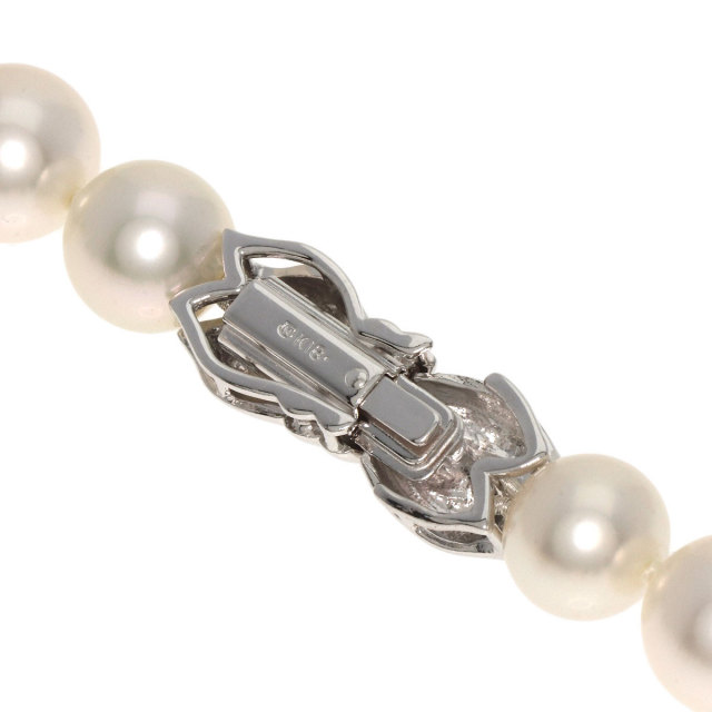 MIKIMOTO ミキモト アコヤパール 真珠 Mチャーム付き ネックレス K18 