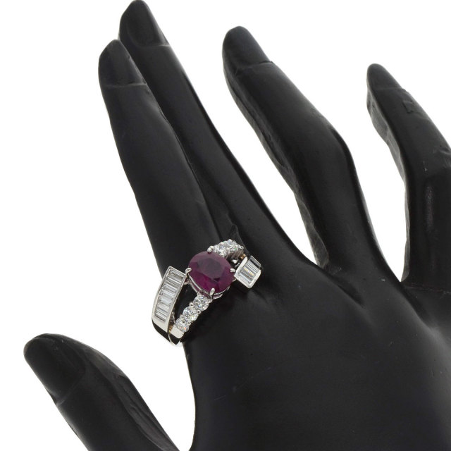 2.94ct ルビー ダイヤモンド リング・指輪 プラチナPT900 14.2g レディース 
