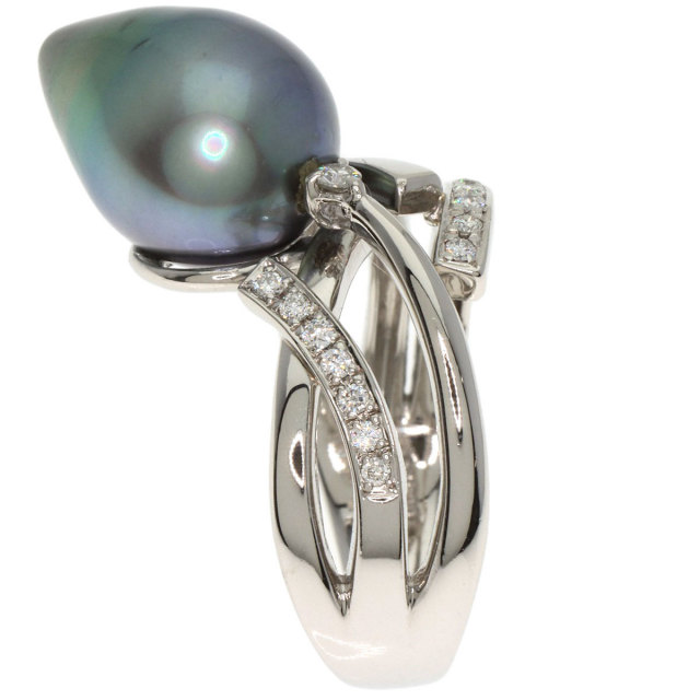 黒蝶真珠 ダイヤモンド プラチナリング 【公式通販】