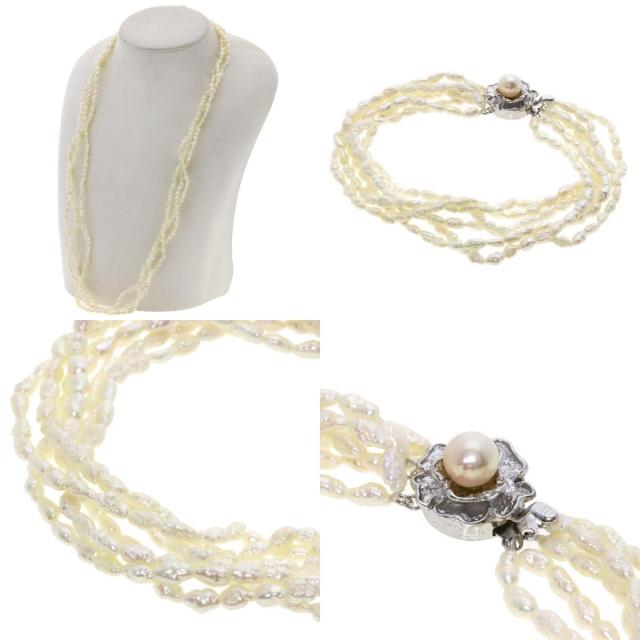 セレクトジュエリー ネックレス 淡水パール 真珠  3連 6連 ブレスレット 3点セット