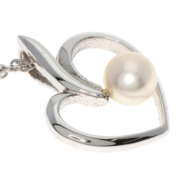 MIKIMOTO ミキモト ハートモチーフパール 真珠 ネックレス シルバー 