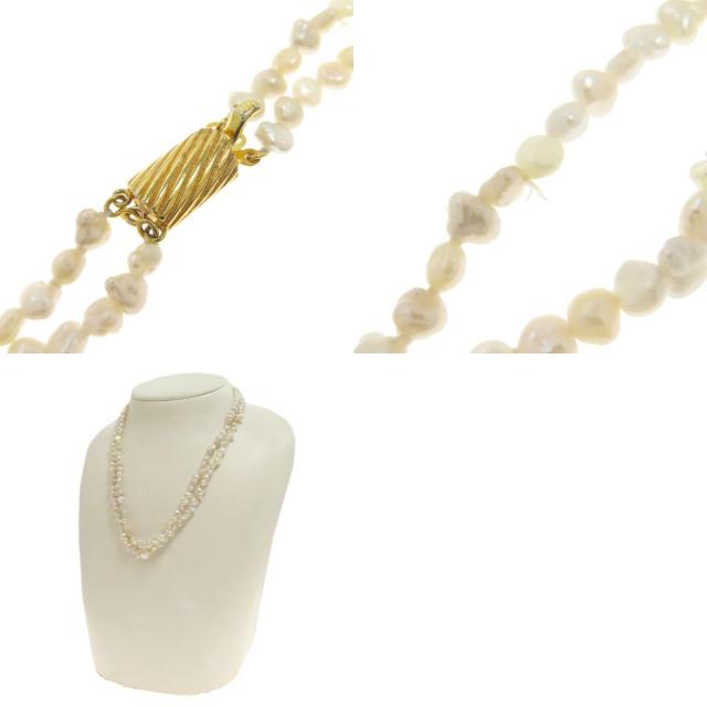 3本セット 琥珀 コハク タイガーアイ 虎目石 淡水パール ネックレス  