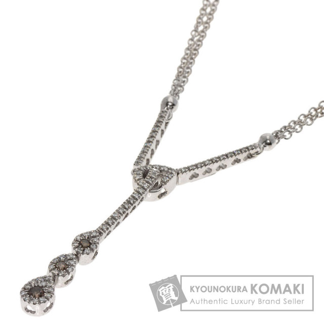 0.53ct ダイヤモンド 2連 ネックレス K18ホワイトゴールド 11.6g 