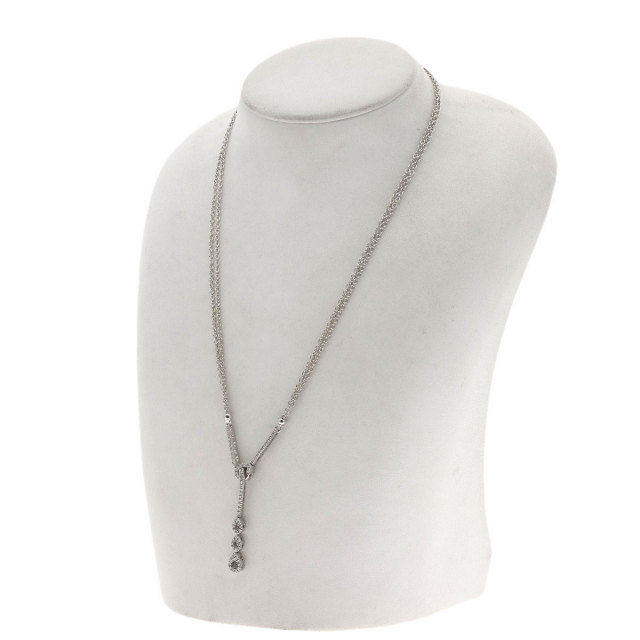 K18ホワイトゴールド2連ダイヤモンドネックレス K18ホワイトゴールド2連ダイヤモンドネックレス