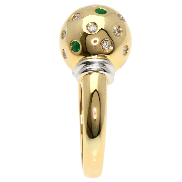 0.19ct エメラルド ダイヤモンド リング・指輪 K18イエローゴールド