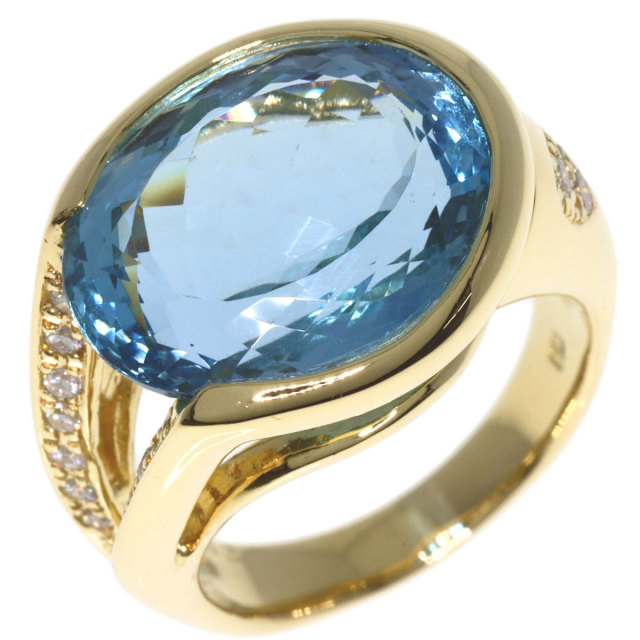 JEWELRY ジュエリー リング K18 イエローゴールド アクアマリン 