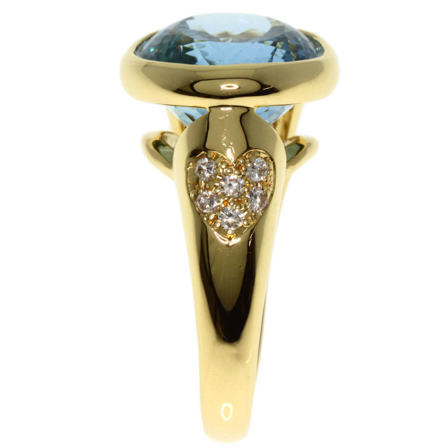 12.45ct アクアマリン ダイヤモンド リング・指輪 K18イエローゴールド 