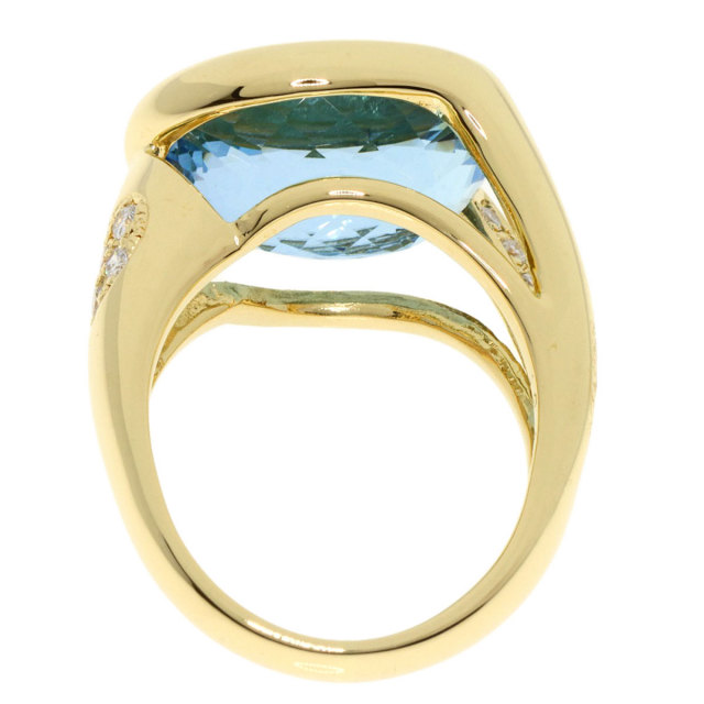 12.45ct アクアマリン ダイヤモンド リング・指輪 K18イエローゴールド 