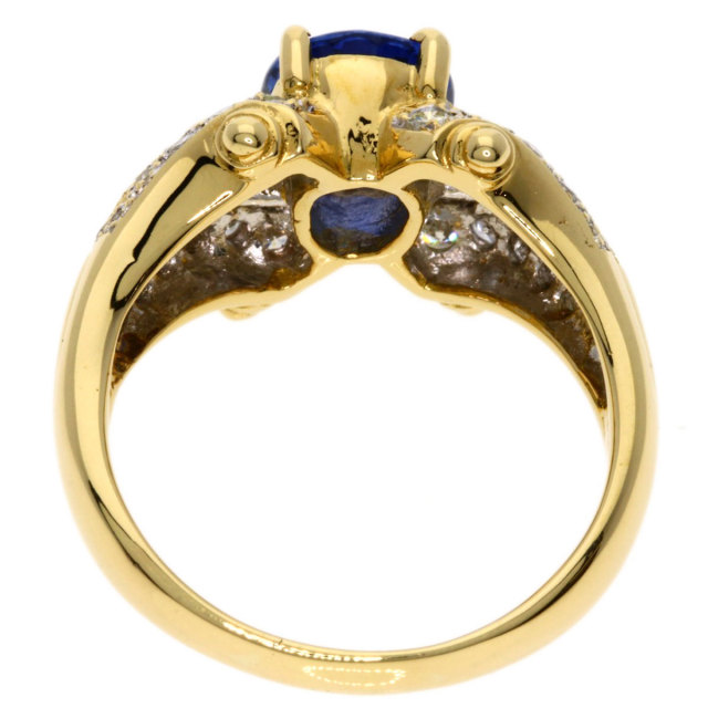 1.75ct ブルーサファイア ダイヤモンド リング・指輪 K18イエロー  