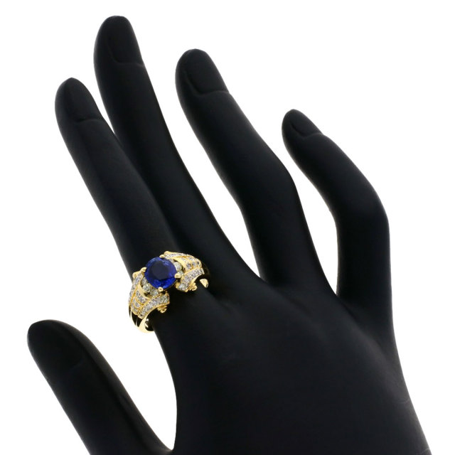 1.75ct ブルーサファイア ダイヤモンド リング・指輪 K18イエロー  