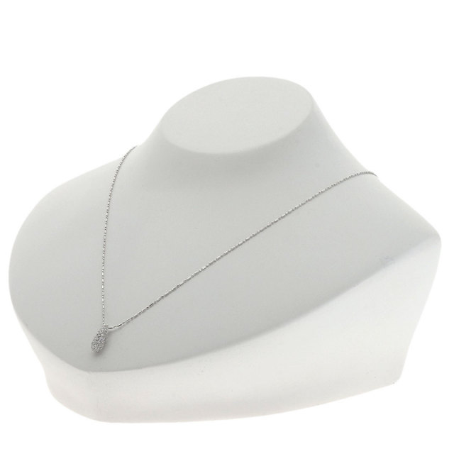 0.4ct パヴェ ダイヤモンド ネックレス K18ホワイトゴールド 2.4g 