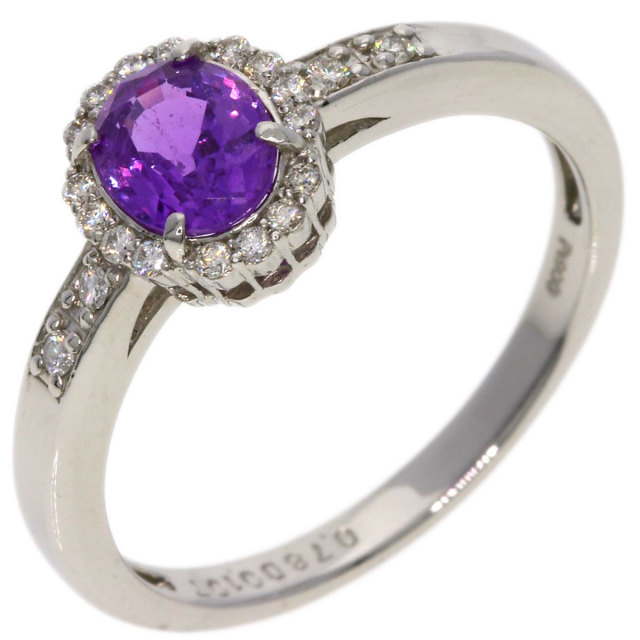 0.78ct パープルサファイア ダイヤモンド リング・指輪 プラチナPT900  