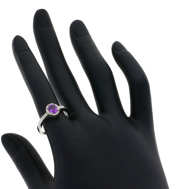 0.78ct パープルサファイア ダイヤモンド リング・指輪 プラチナPT900  