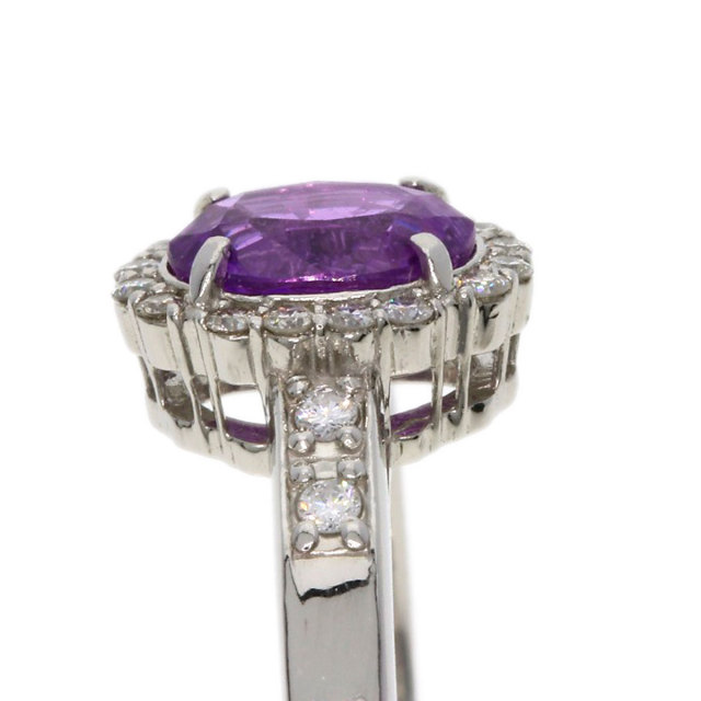 0.78ct パープルサファイア ダイヤモンド リング・指輪 プラチナPT900  