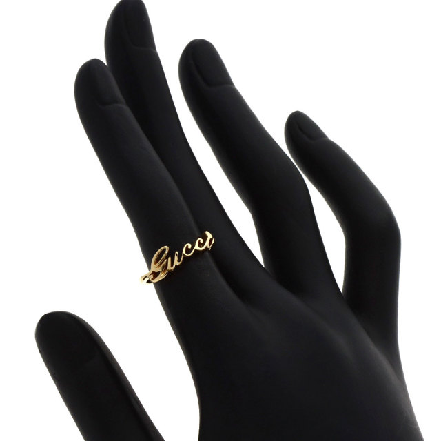 GUCCI グッチ ロゴ リング・指輪 K18イエローゴールド レディース