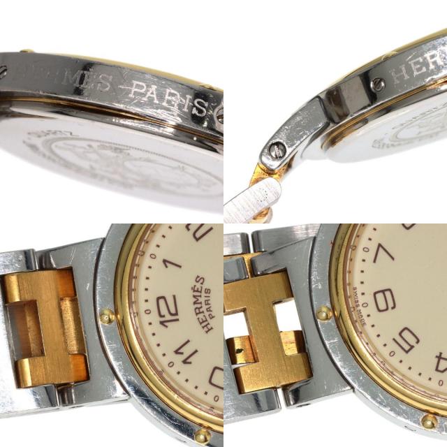 HERMES エルメス クリッパー 旧ベルト 腕時計 ステンレススチール