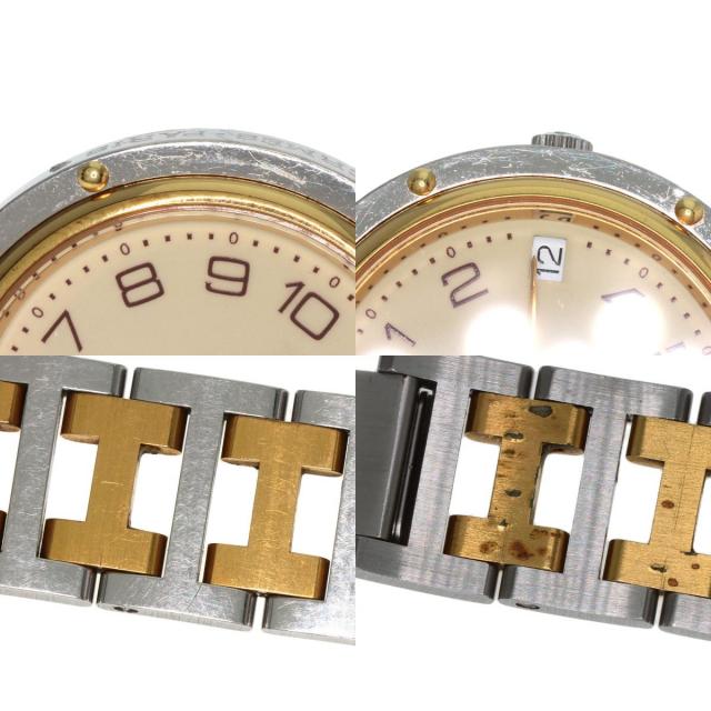 HERMES エルメス クリッパー 旧ベルト 腕時計 ステンレススチール