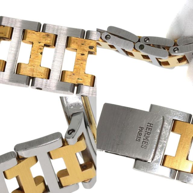 HERMES 腕時計　クリッパー　コンビ　ボーイズ　デイト　Hベルト 動作品 HERMES - HERMES 腕時計 クリッパー コンビ レディース デイト 稼働 H