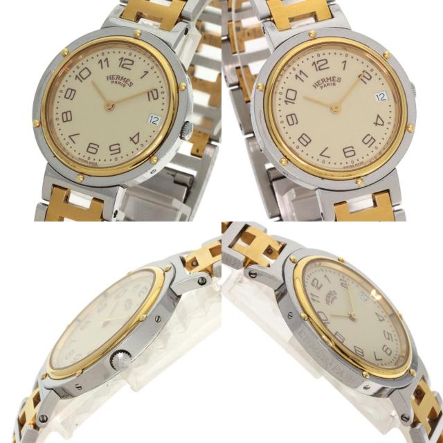 HERMES エルメス クリッパー 旧ベルト 腕時計 ステンレススチール
