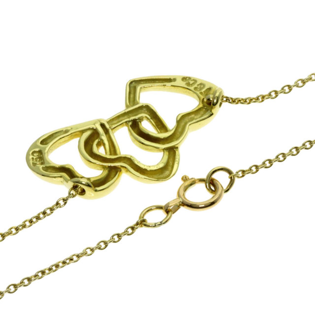 TIFFANY&Co. ティファニー トリプルハート ネックレス K18イエロー 