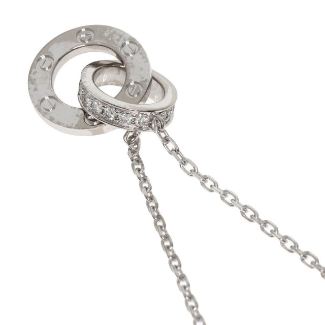 CARTIER カルティエ ラブサークル フルダイヤモンド ネックレス K18 