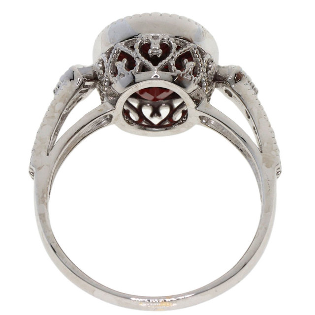 4.2ct ガーネット ダイヤモンド リング・指輪 K18ホワイト