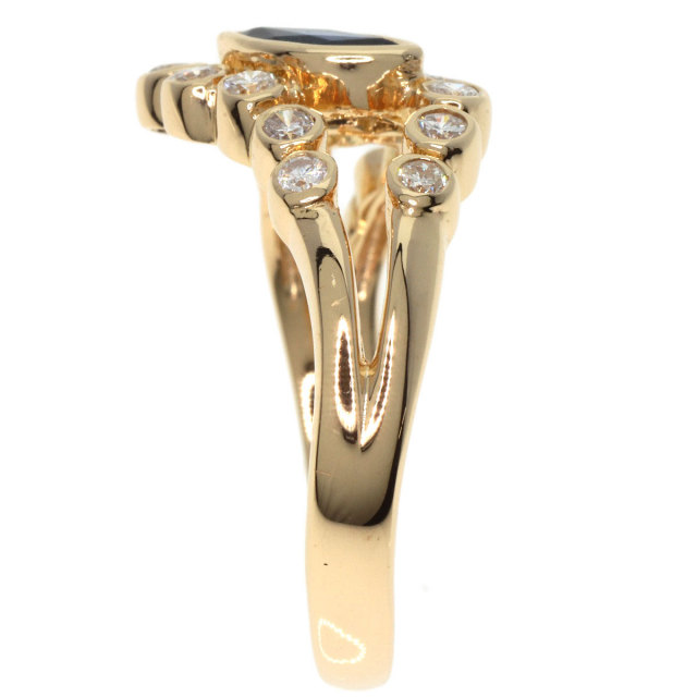 0.4ct サファイア ダイヤモンド リング・指輪 K18イエローゴールド 4.2  