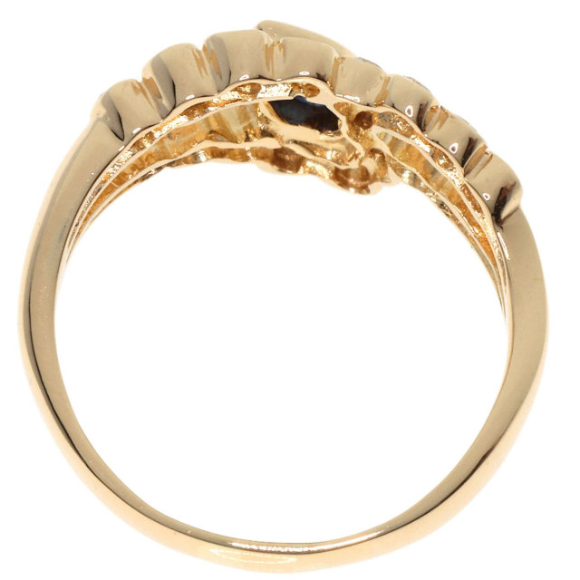 0.4ct サファイア ダイヤモンド リング・指輪 K18イエローゴールド 4.2  
