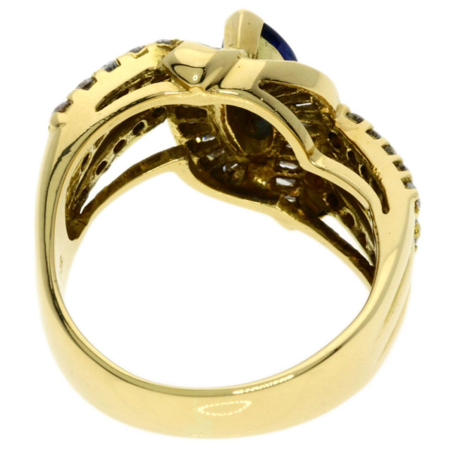 0.58ct サファイア ダイヤモンド リング・指輪 K18イエローゴールド 