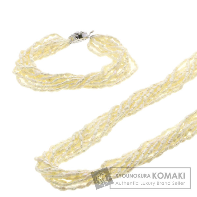 セレクトジュエリー ネックレス 淡水パール 真珠  10連 ブレスレット2点セット