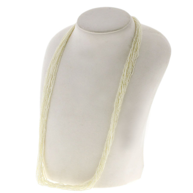 ケシパール 真珠 17連 ネックレス K14ホワイトゴールド 21.3g