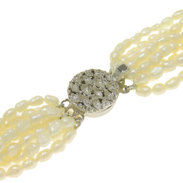 2本セット 淡水パール 真珠 10連 2連 ネックレス 金属製/SV 89.6g  