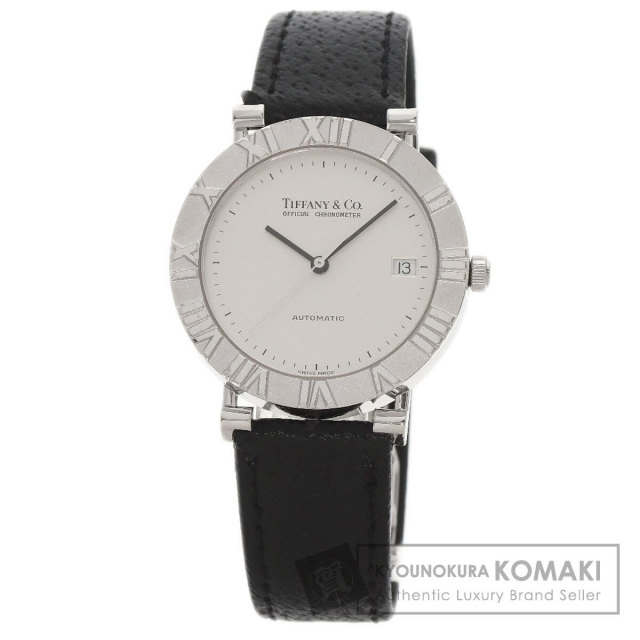 希少　Tiffany & Co. ブラックレザー時計 z00316810a10a-70a.jpg