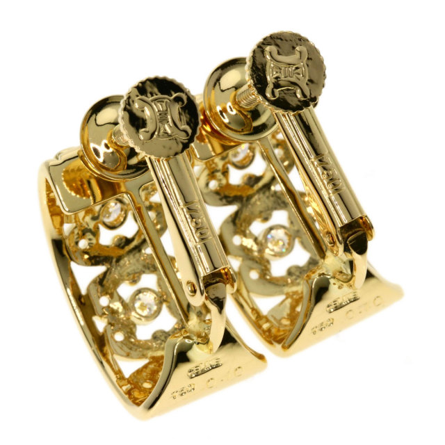 CELINE セリーヌ ダイヤモンド イヤリング K18イエローゴールド  