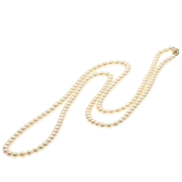 MIKIMOTO ミキモト パール 真珠 ロング ネックレス K14イエロー 