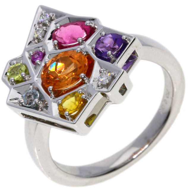 TASAKI タサキ ガーネット ダイヤモンド リング・指輪 K18ホワイト 
