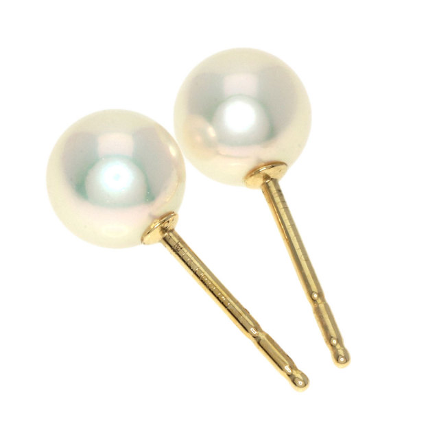 MIKIMOTO ミキモト パール 真珠 ピアス K18イエローゴールド